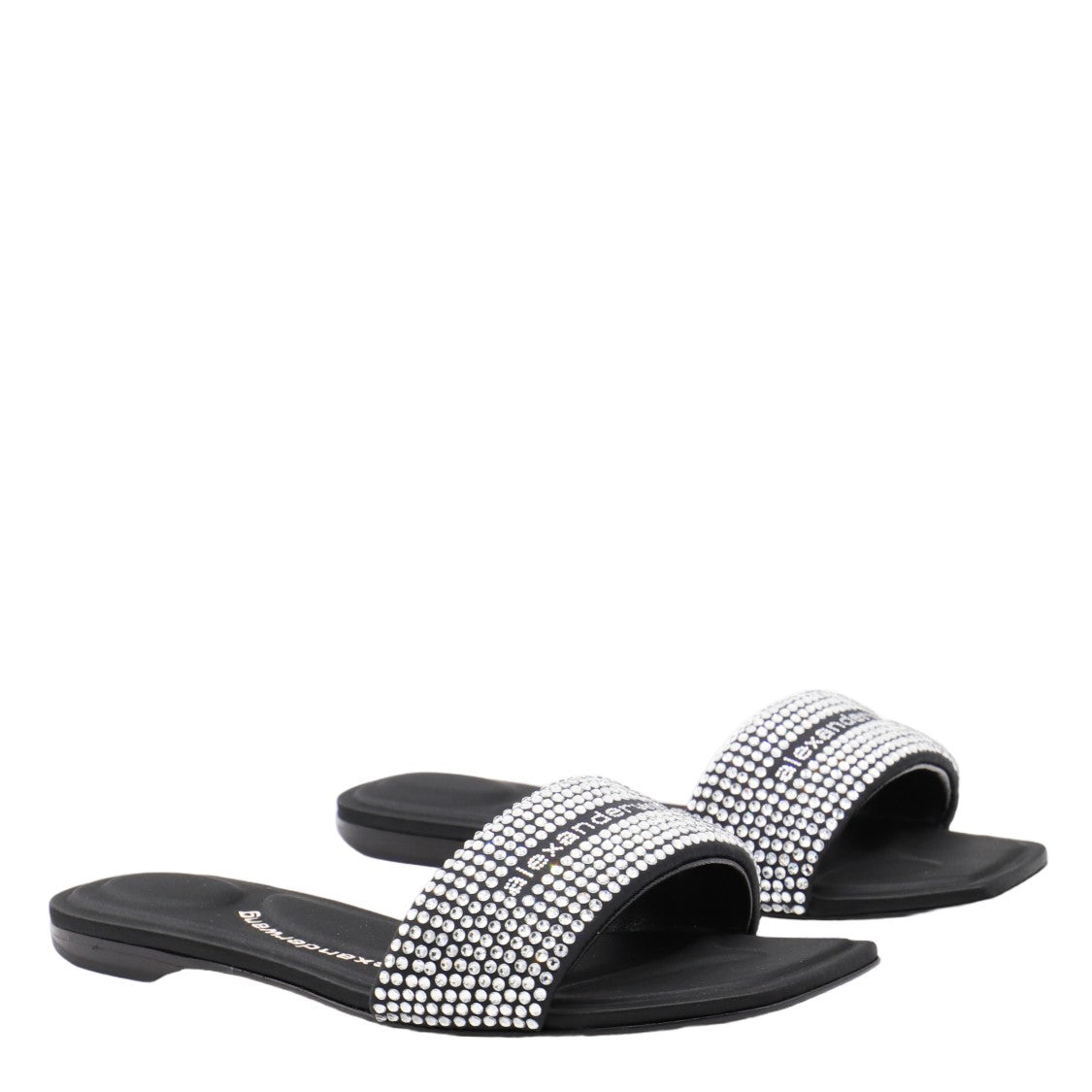 Alexander Wang Open Toe Sandals With Sparkling Rhinestone Straps