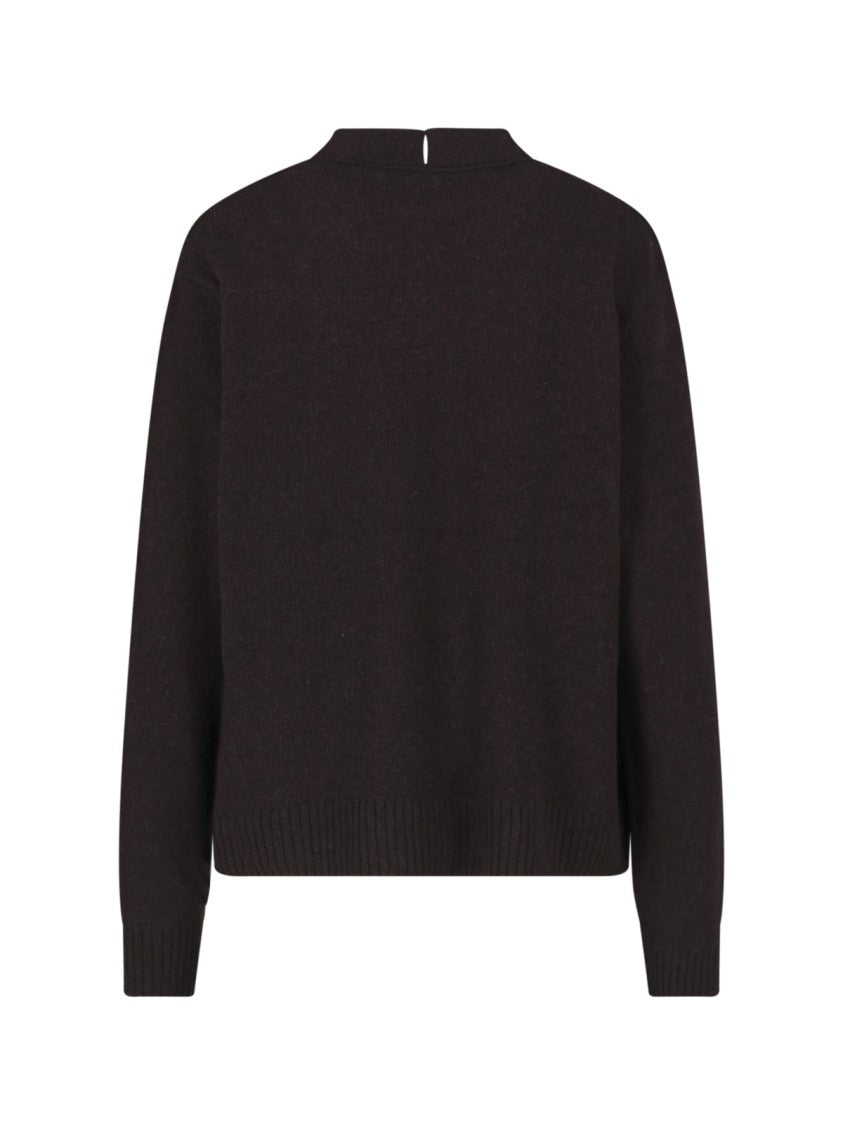 Sibel Saral Brown Jake Layered Cashmere-Merino Sweater