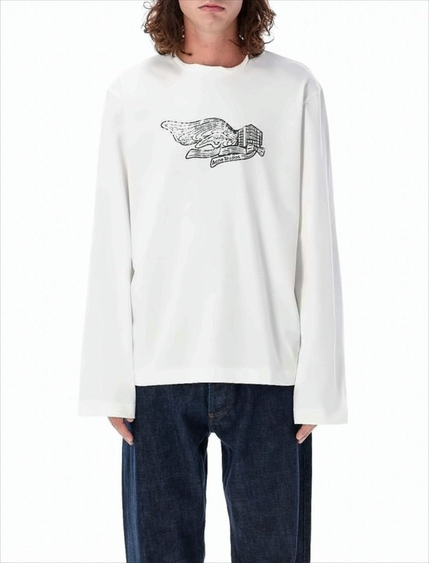 Acne Studios Relaxed Fit Graphic Print Cotton Long-Sleeve Tee
