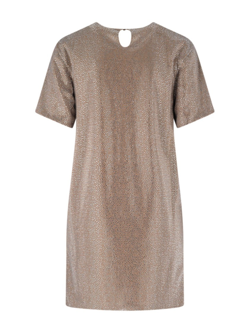 Giuseppe Di Morabito Mini Dress With Strass – Brown