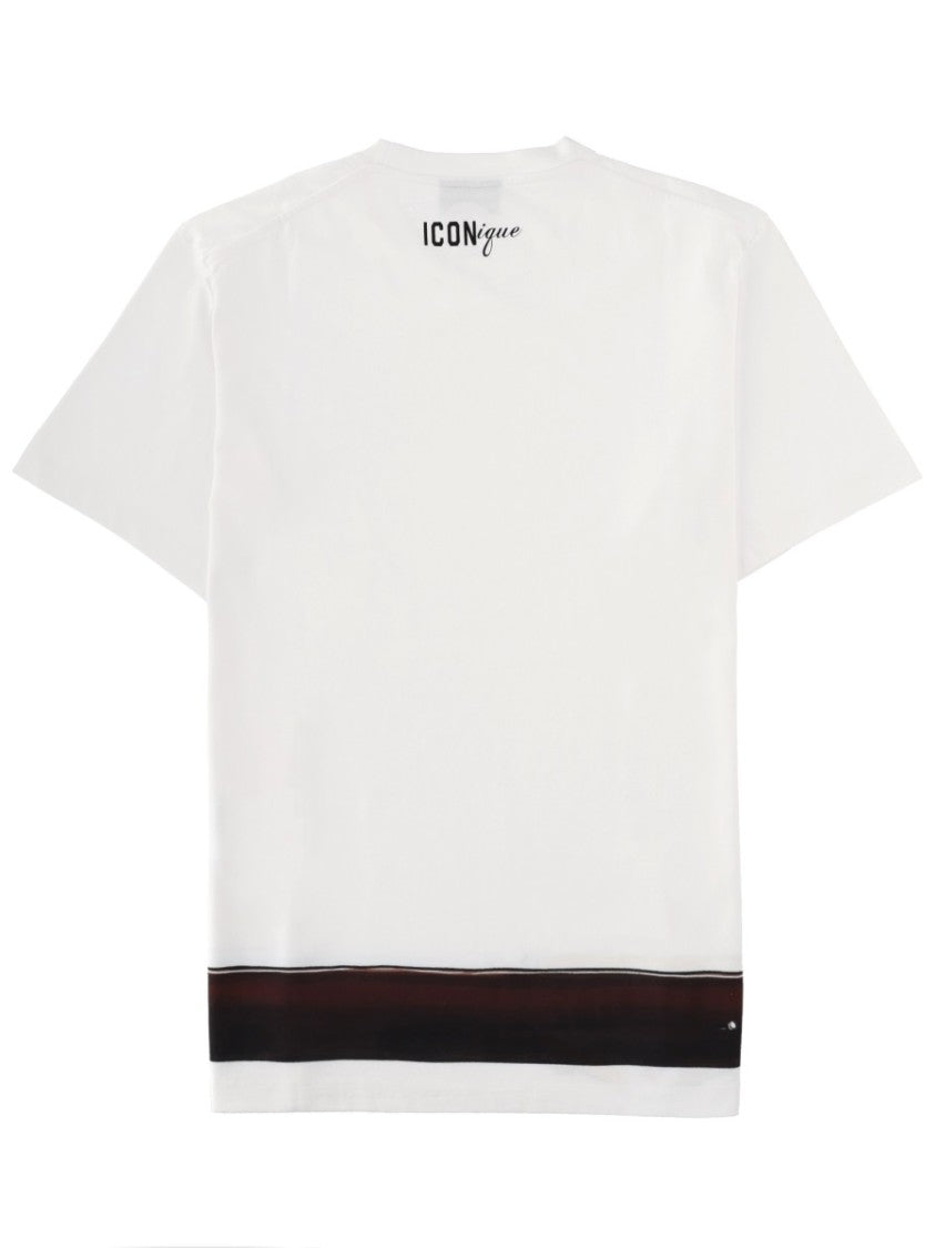 Dsquared2 Iconique White Belt Graphic T-Shirt