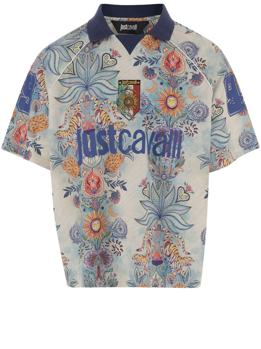 Just Cavalli Nylon T-Shirt With Graphic Print
