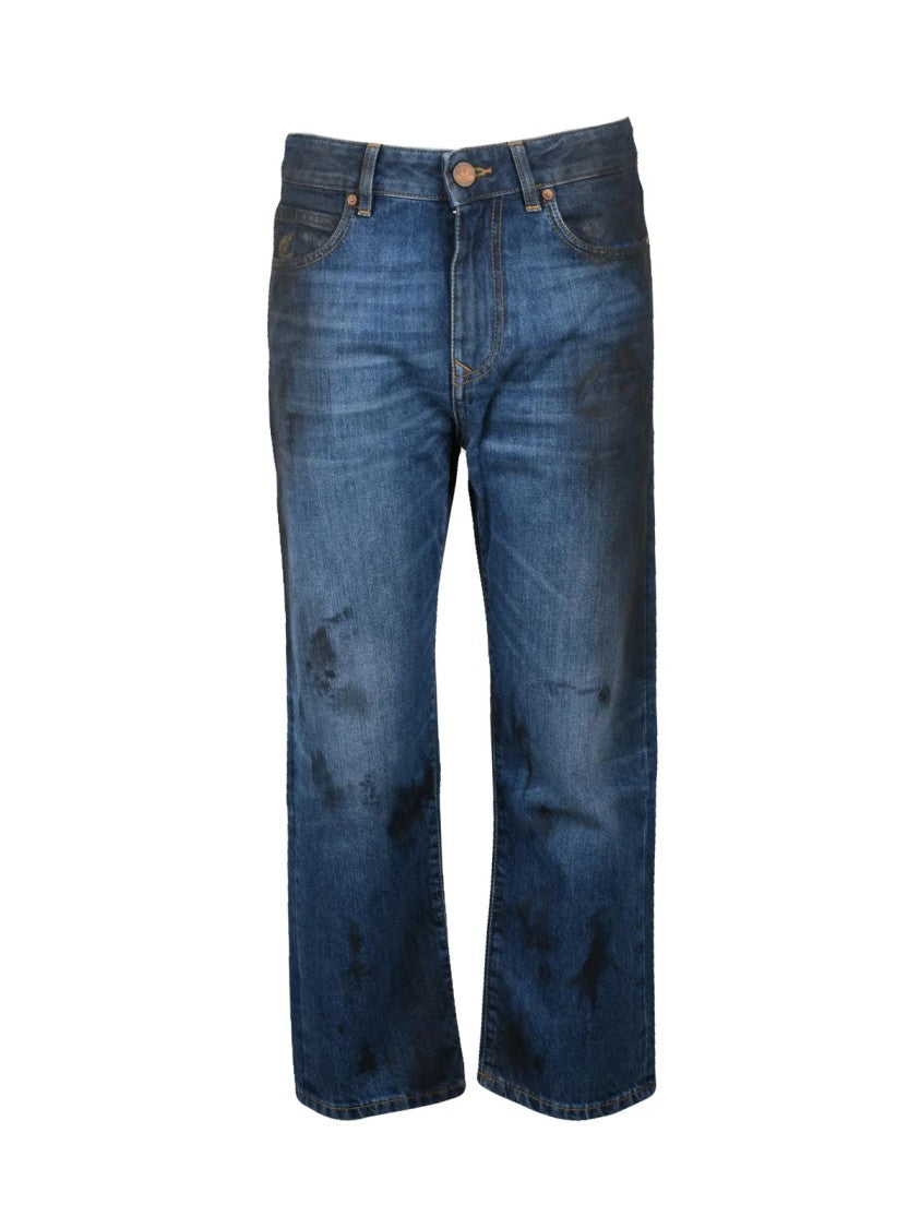 Vivienne Westwood Anglomania Blue Cotton Straight Leg Jeans