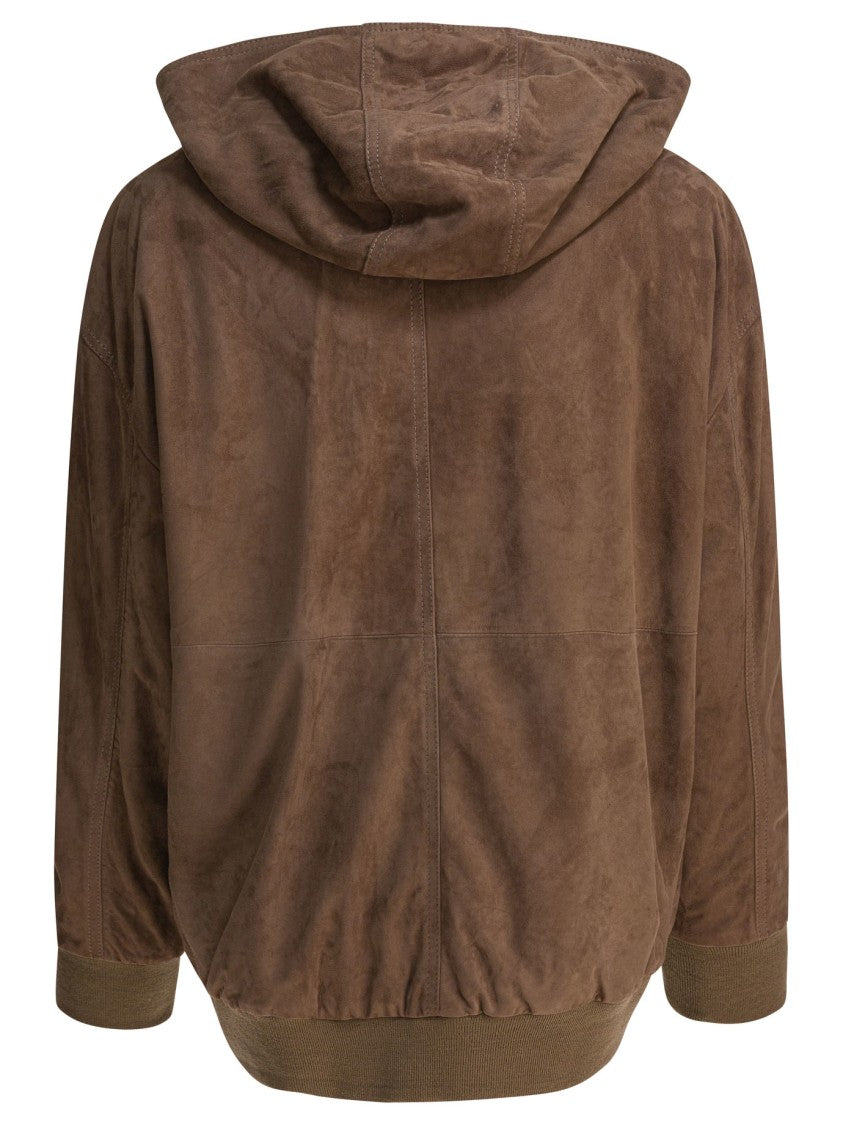 Max Mara Brown Suede Jacket With Relaxed Fit