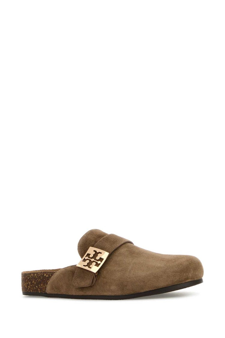 Tory Burch Beige Suede Mellow Slippers