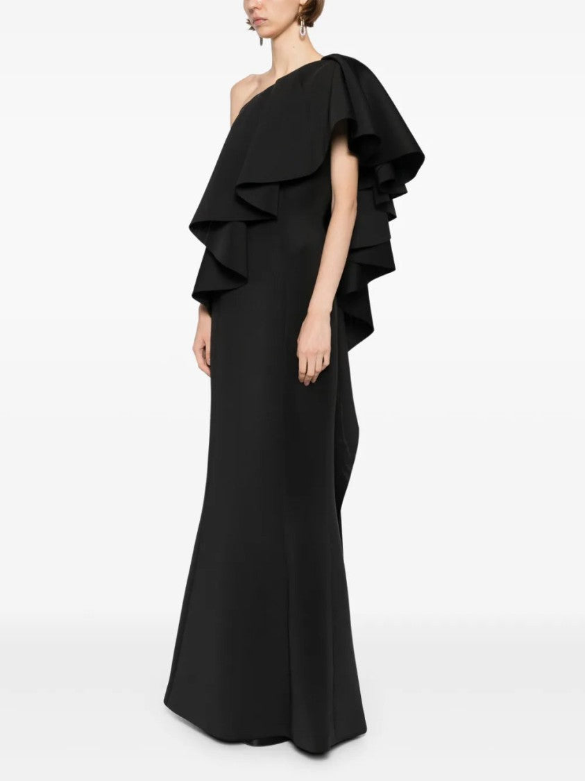 Saiid Kobeisy Ruffled Scuba Long Dress