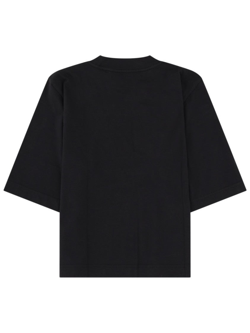 Palm Angels Black Cropped Teddy Bear Cotton T-Shirt