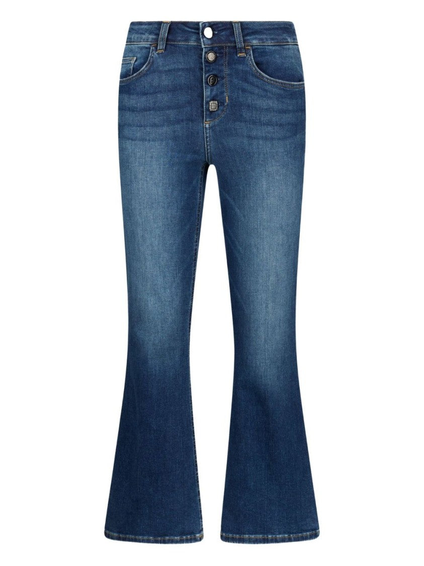 Liu Jo Mid-Rise Cropped Jeans With Flared Legs