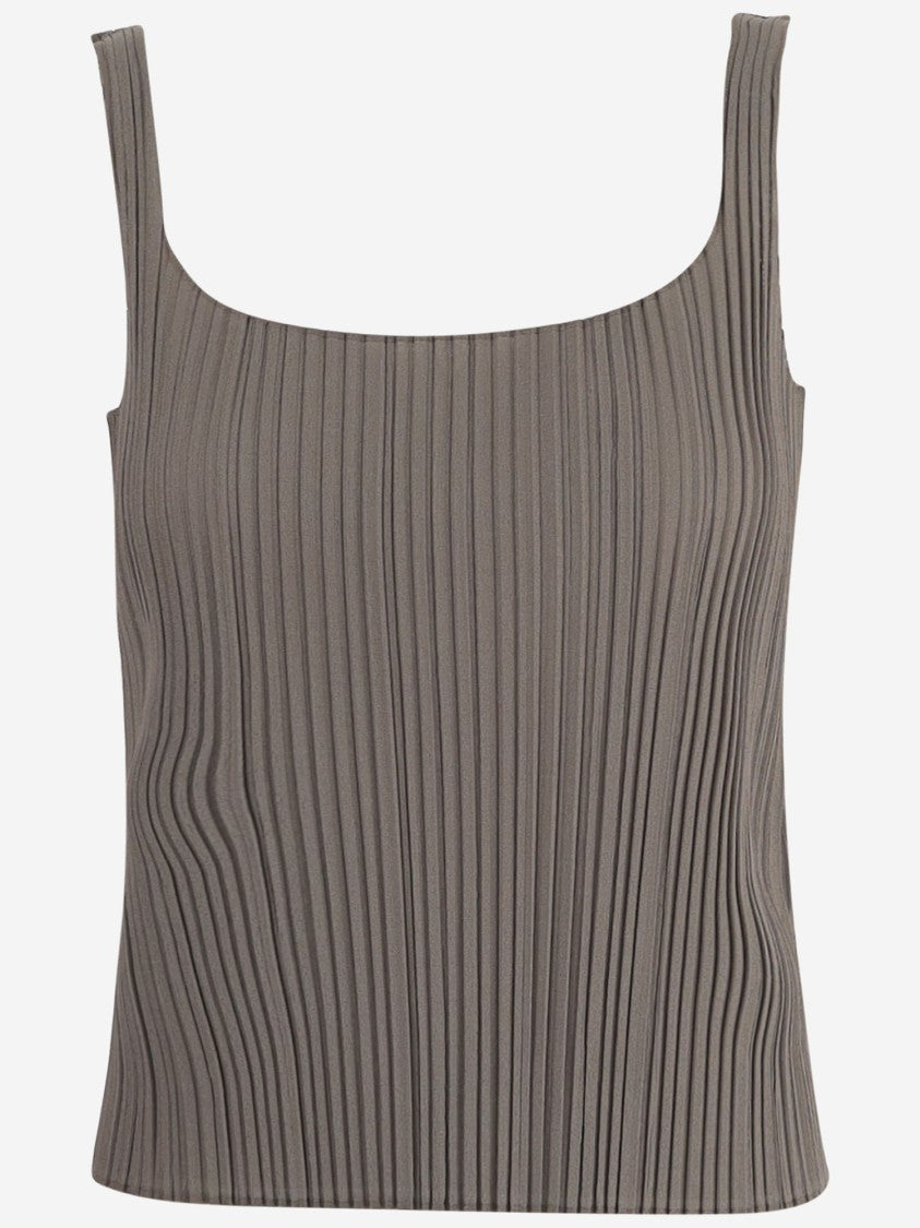 Giorgio Armani Pleated Knit Set With Deep V-Neck