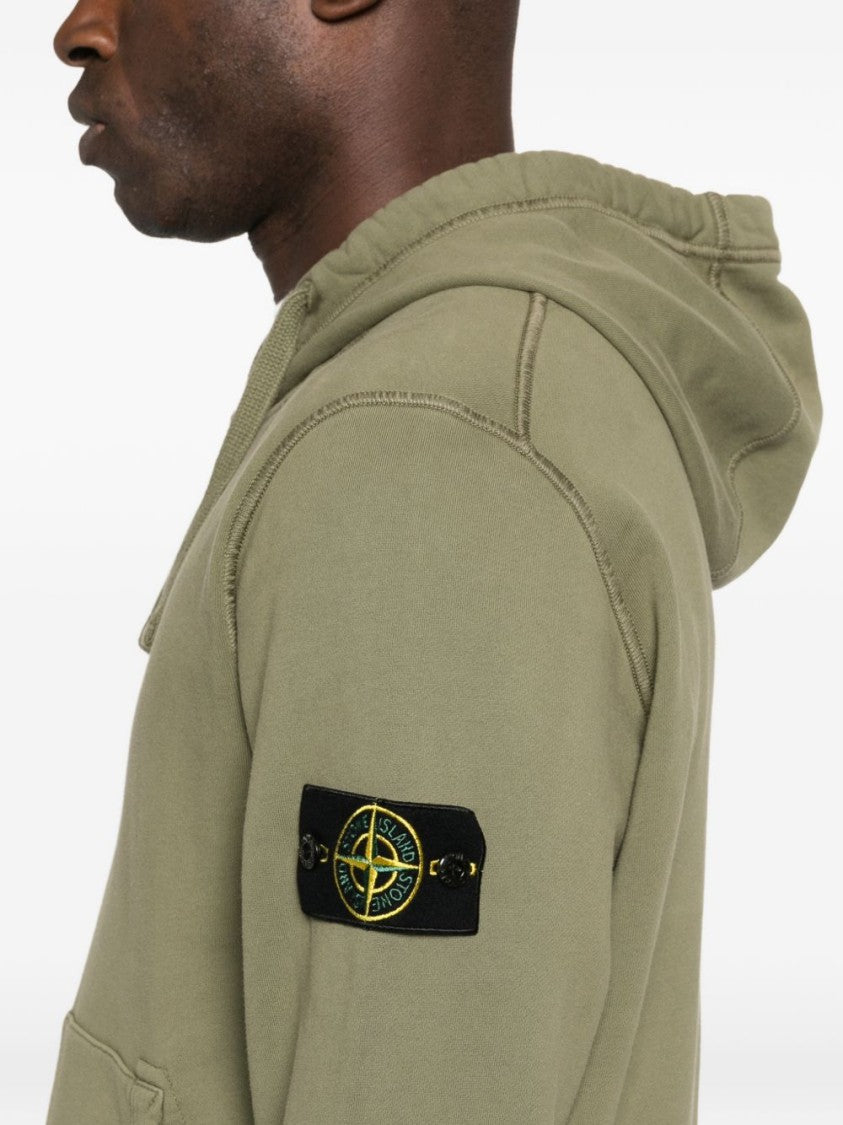 Stone Island Relaxed-Fit Cotton Hoodie With Distinctive Patch Logo