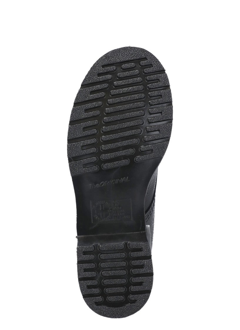 Dr. Martens Pebbled Leather Black Ankle Boots With Lace-Up Closure