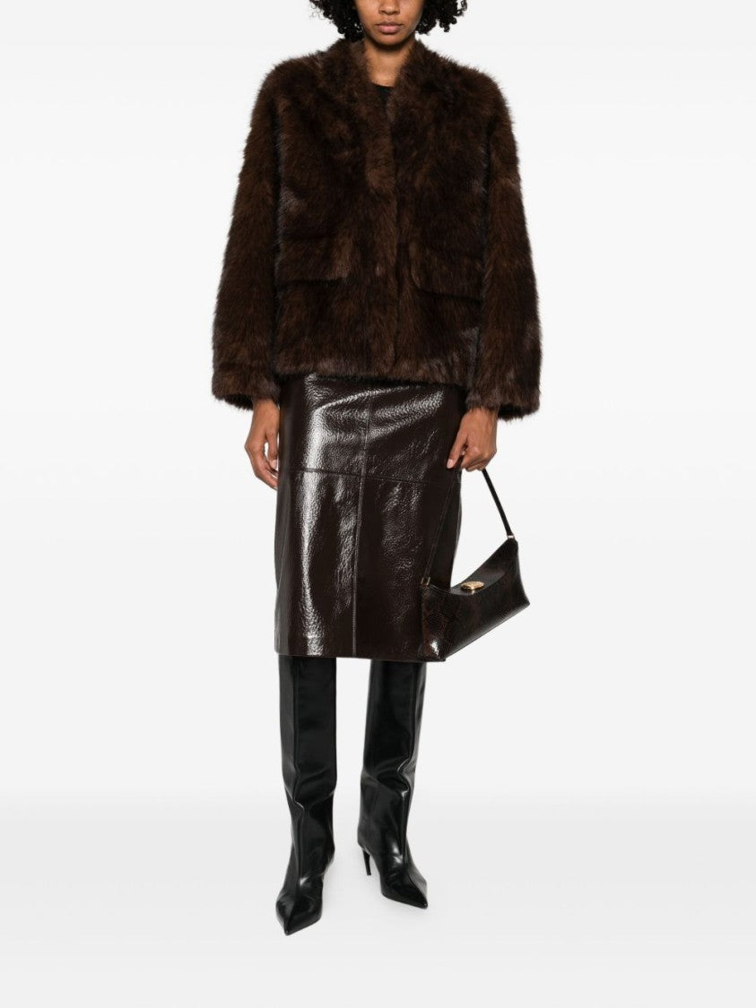 Betta Corradi Boxy Faux Fur Brown Coat
