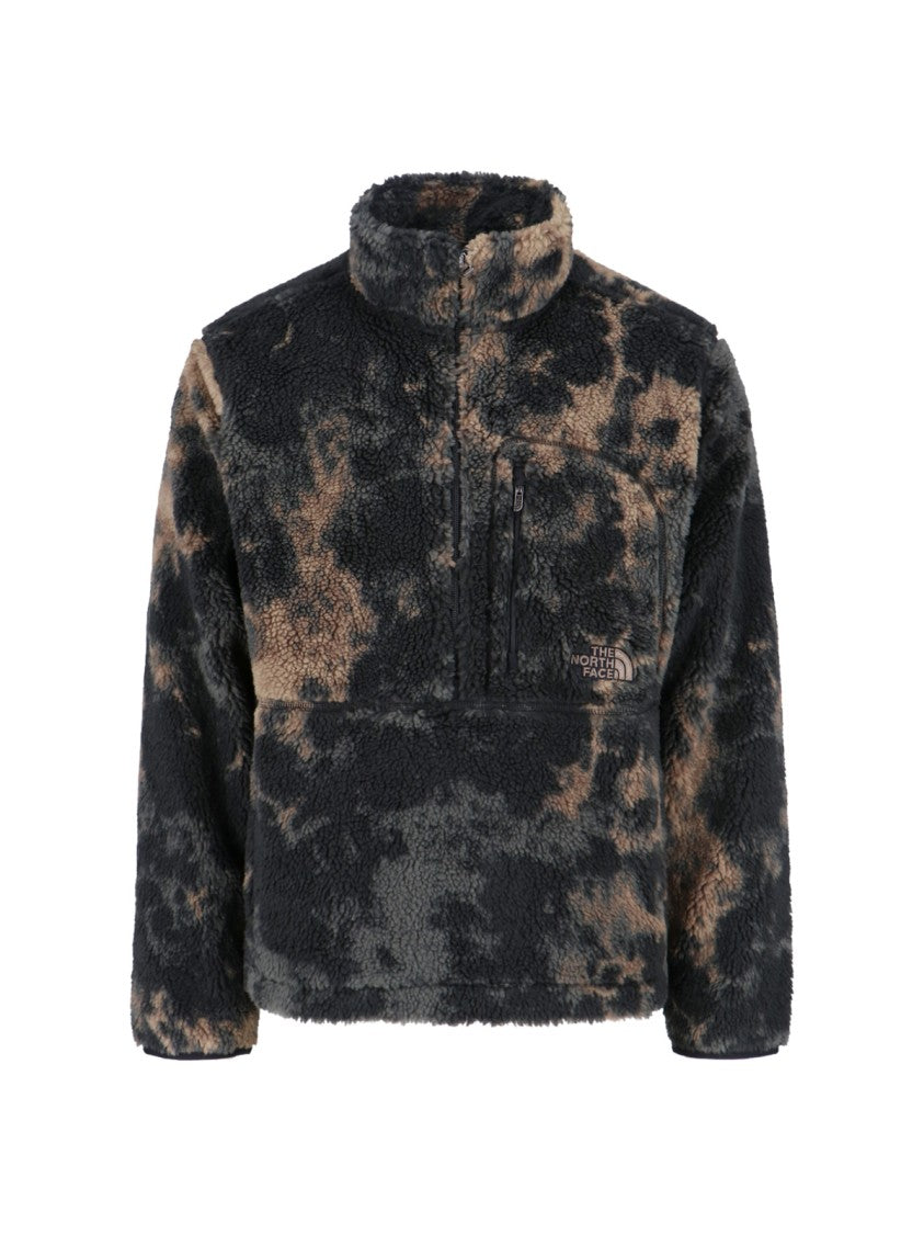 The North Face Multicolor High-Collar Fleece Jacket With Logo Detail