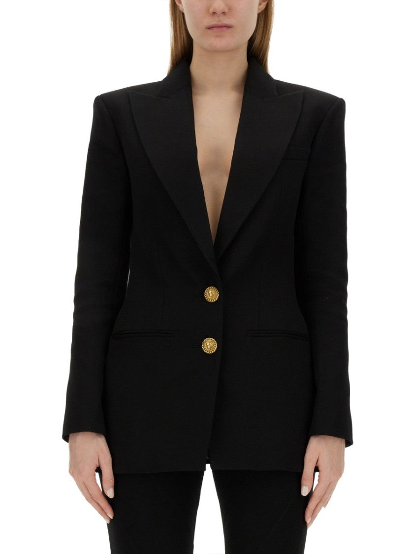 Balmain Tailored Black Wool Single-Breasted Jacket