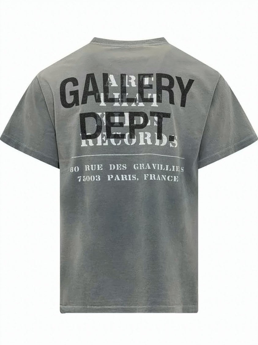 Gallery Dept. Washed Grey Short-Sleeve T-Shirt With Vintage Graphic Prints