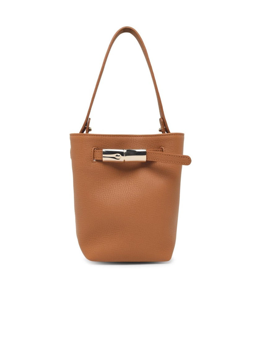 Longchamp Grainy Leather Compact Bag With Bamboo Buckle