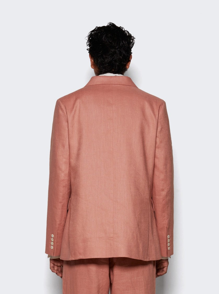 Bode Lightweight Double-Breasted Suit Jacket - Pink
