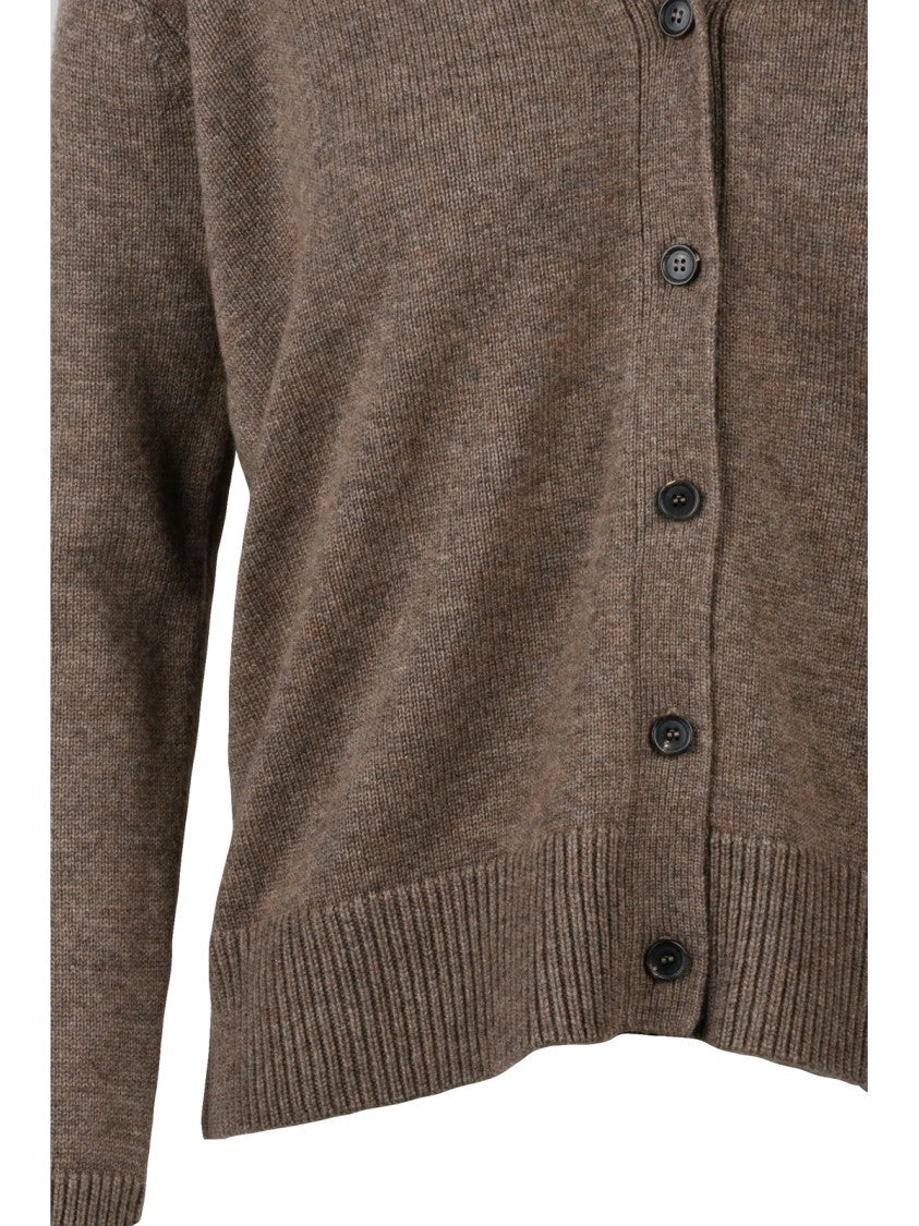Max Mara Taupe Wool-Blend Cropped Cardigan