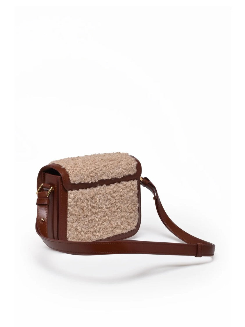 A.P.C. Brown Leather Clasp Shoulder Bag
