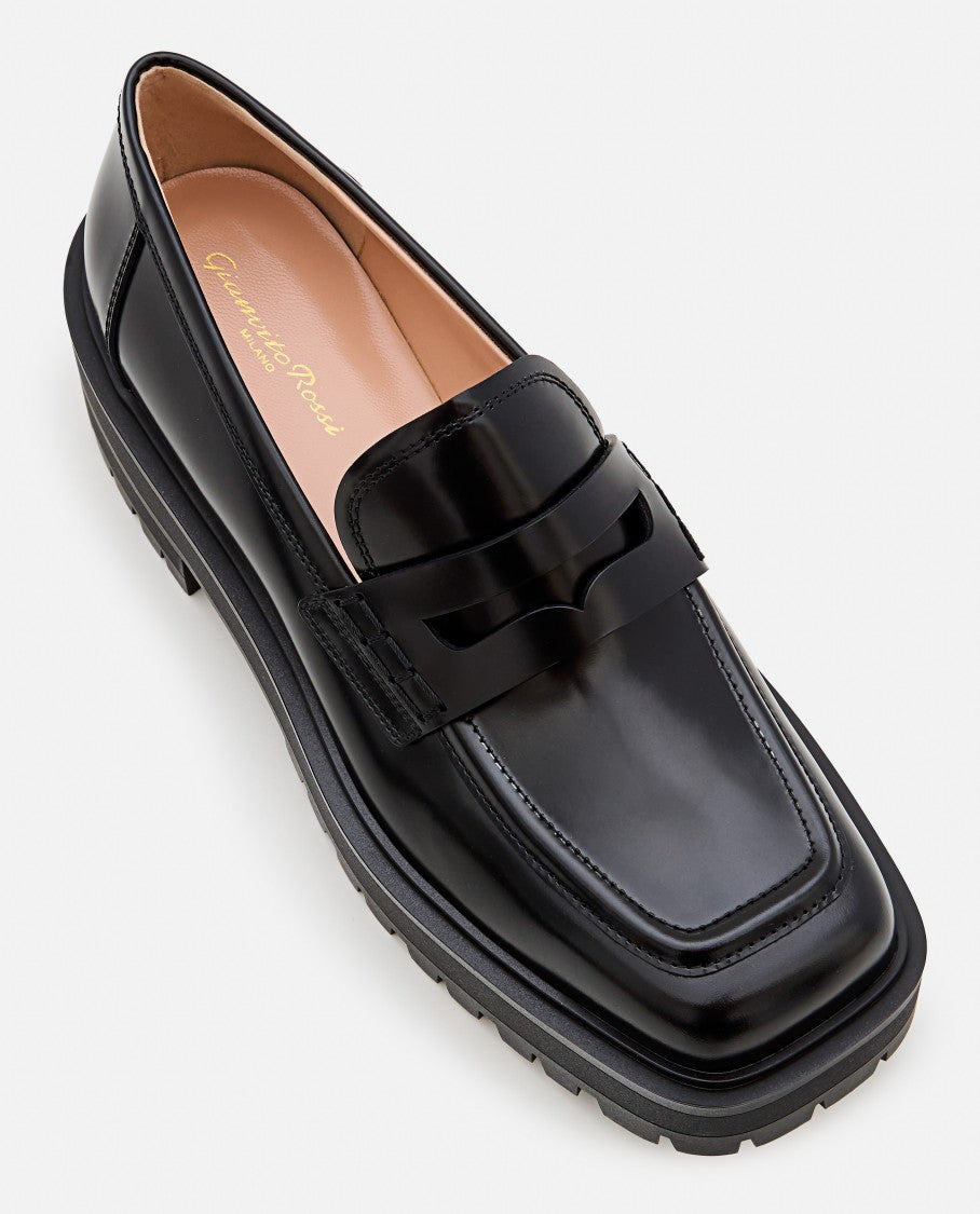 Gianvito Rossi Patent Leather Loafers With Chunky Rubber Platform Sole