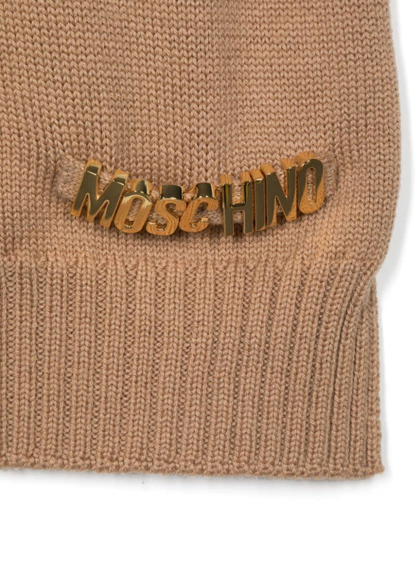 Moschino Camel Brown Wool Scarf