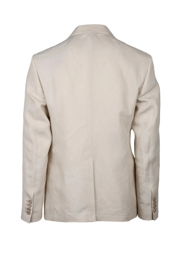 Dolce & Gabbana Double-Breasted Linen Jacket - Beige