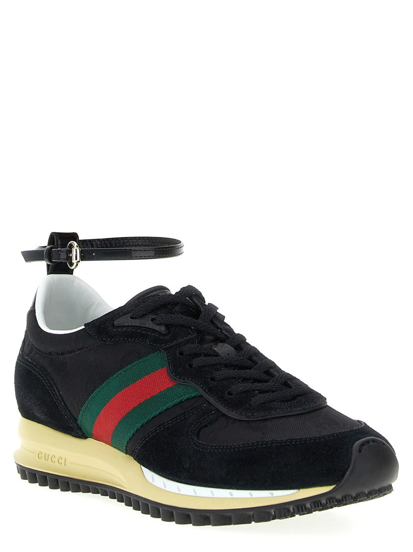 Gucci Re-Motion Suede Sneakers With Gg Nylon Inserts