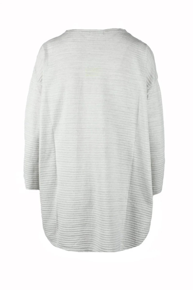 Plantation Relaxed-Fit Grey T-Shirt With Ribbed Texture