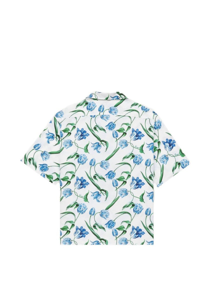 Kenzo Relaxed Fit Floral Pattern Shirt With Classic Collar