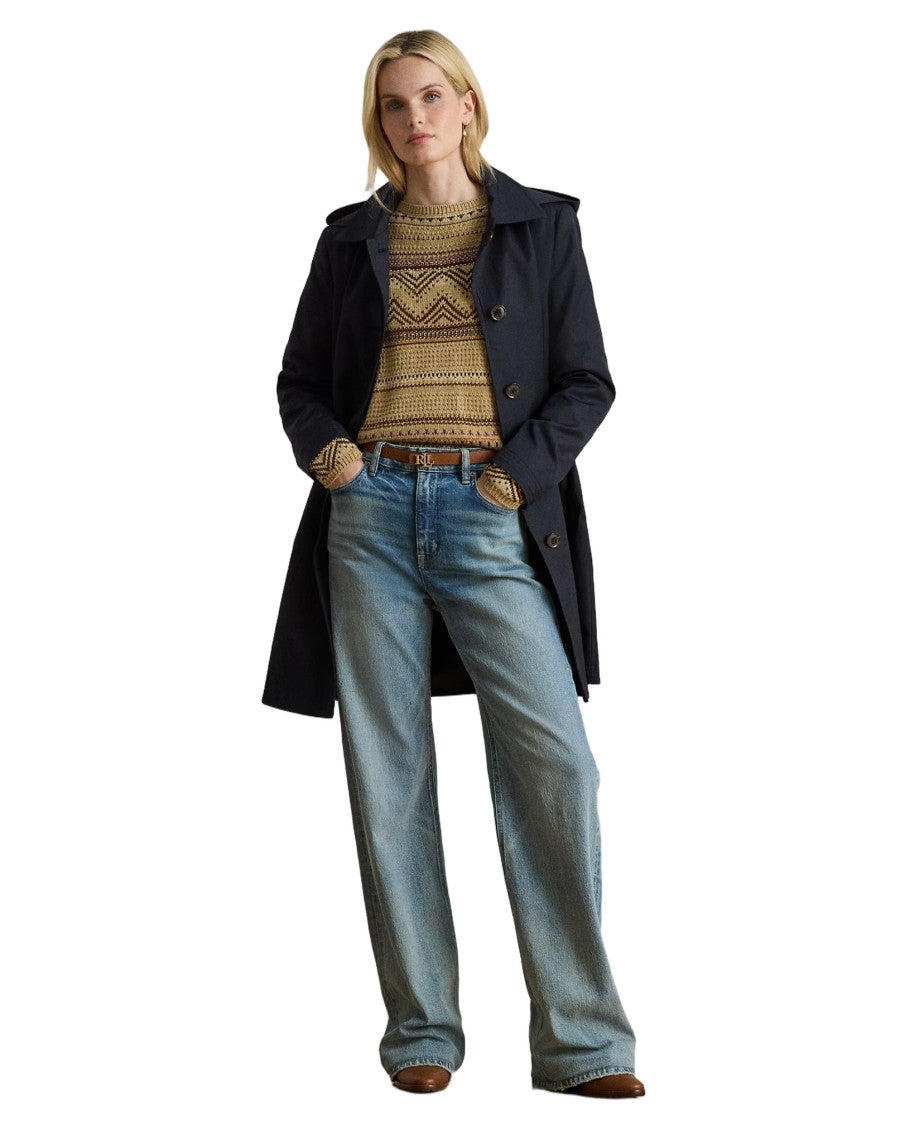 Lauren Ralph Lauren Tailored Lined Coat In Dark Navy