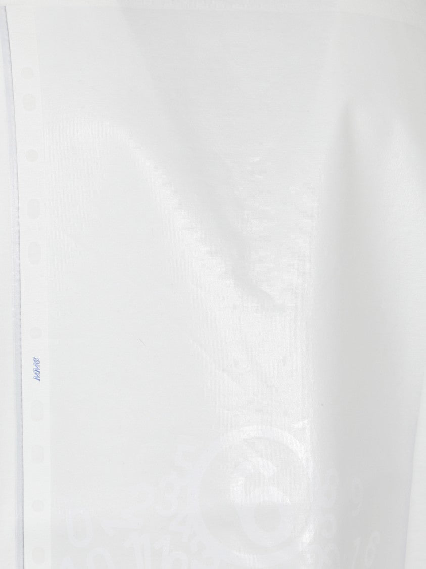 Mm6 By Maison Margiela White Cotton T-Shirt With Subtle Logo Print