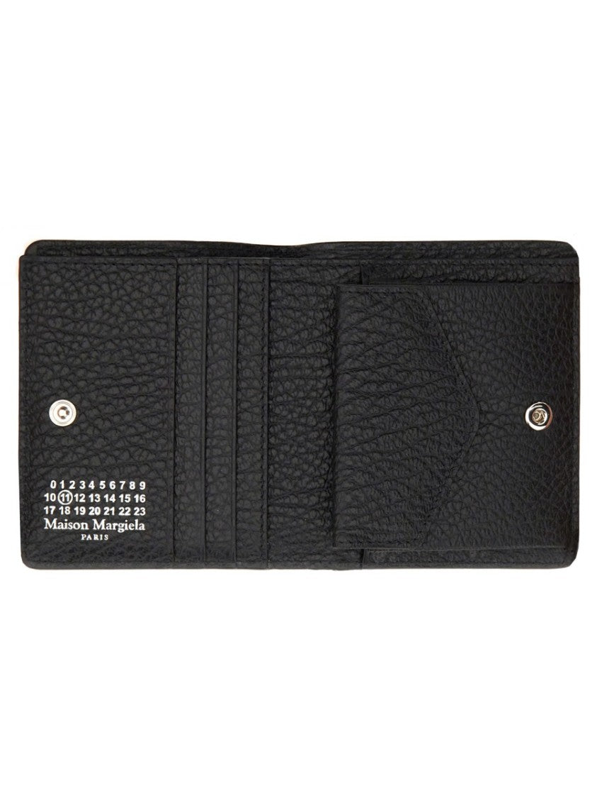 Maison Margiela Compact Bifold Textured Leather Wallet