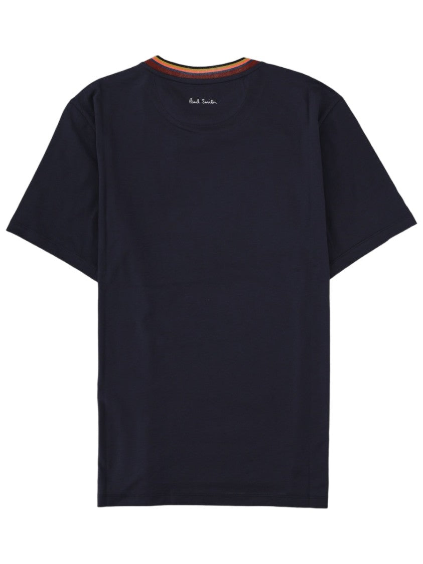 Paul Smith Logo Round Neck Striped Organic Cotton T-Shirt