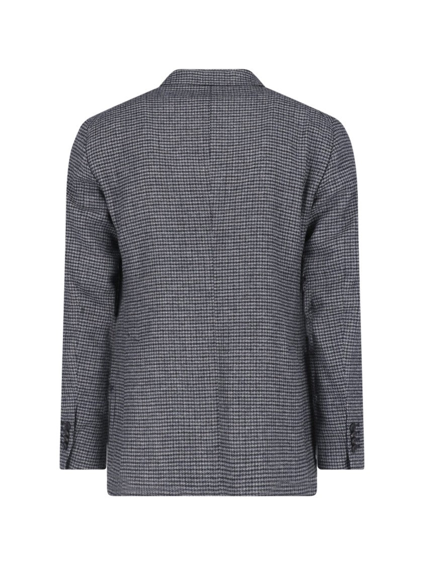 Tagliatore Single-Breasted Grey Wool Blazer With Classic Notch Lapels
