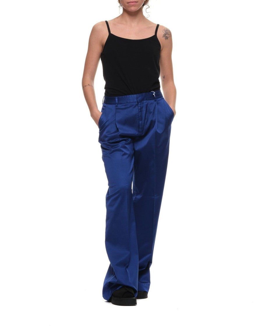 Cellar Door Electric Blue Jonap 67 Cotton-Blend Wide-Leg Pants