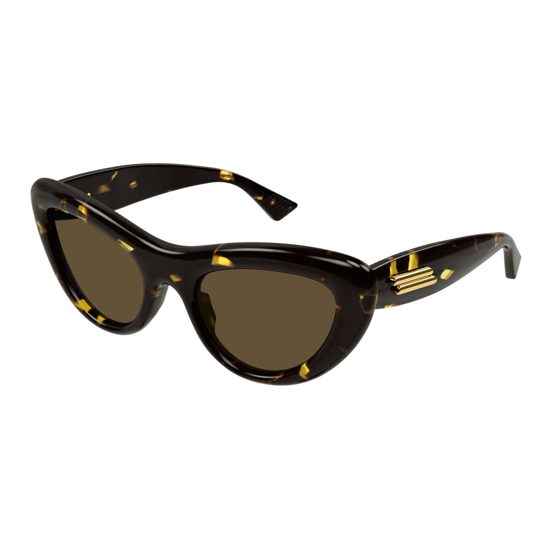 Bottega Veneta Bv1282s Glossy Tortoiseshell Cat-Eye Sunglasses