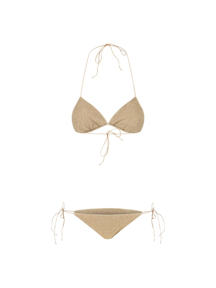 Oséree Metallic Gold Lumière Fabric Bikini