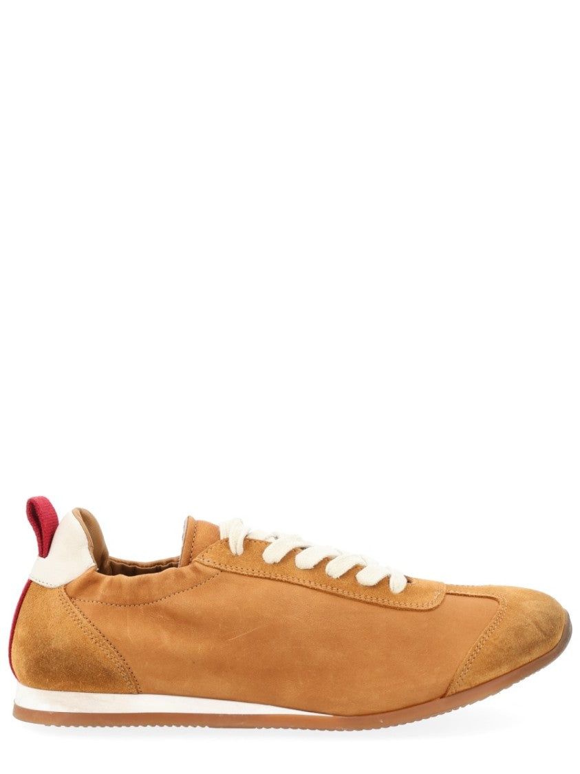Uma Wang Tan Leather Suede Sneakers