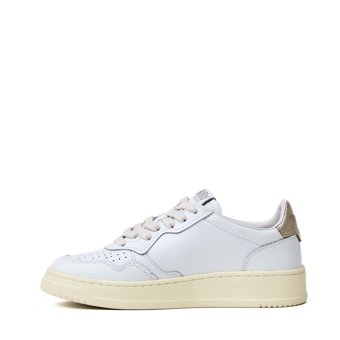 Autry White Gold Medalist Low Leather Sneakers