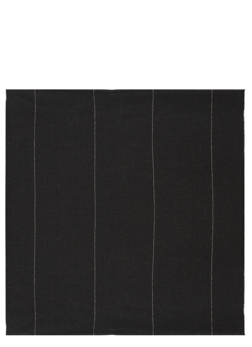 Peserico Dark Brown Beaded Wool Scarf