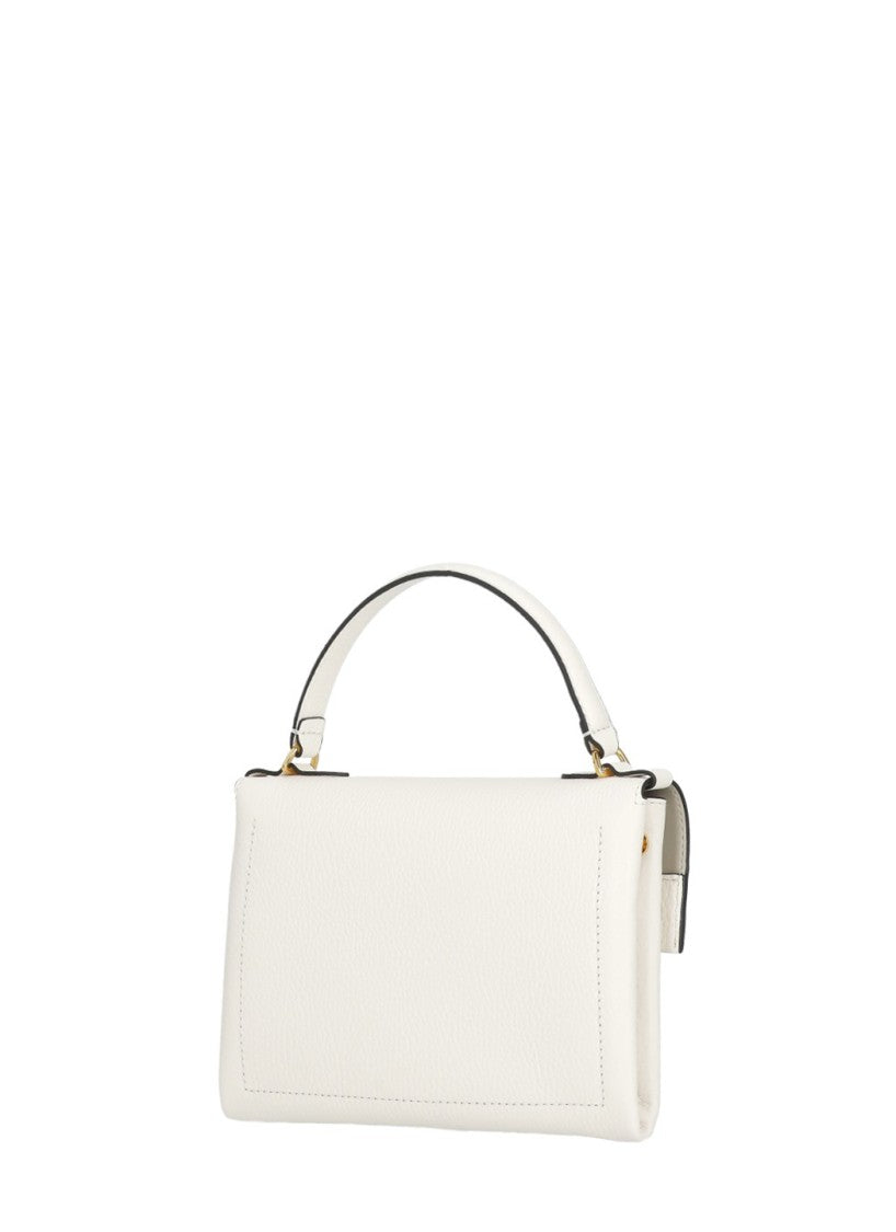Coccinelle Ivory Pebbled Leather Arlettis Handbag With Gold-Tone Clasp