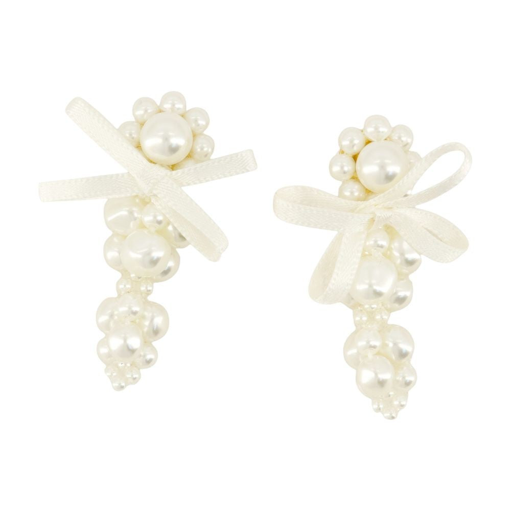 Simone Rocha Petite Bow Earrings - Synthetic - White