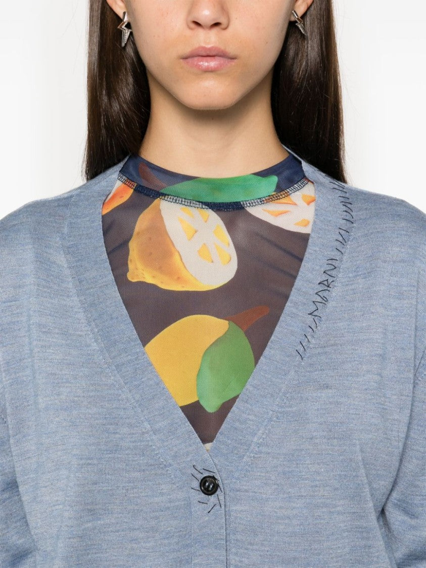 Marni Light Blue Mending Cardigan