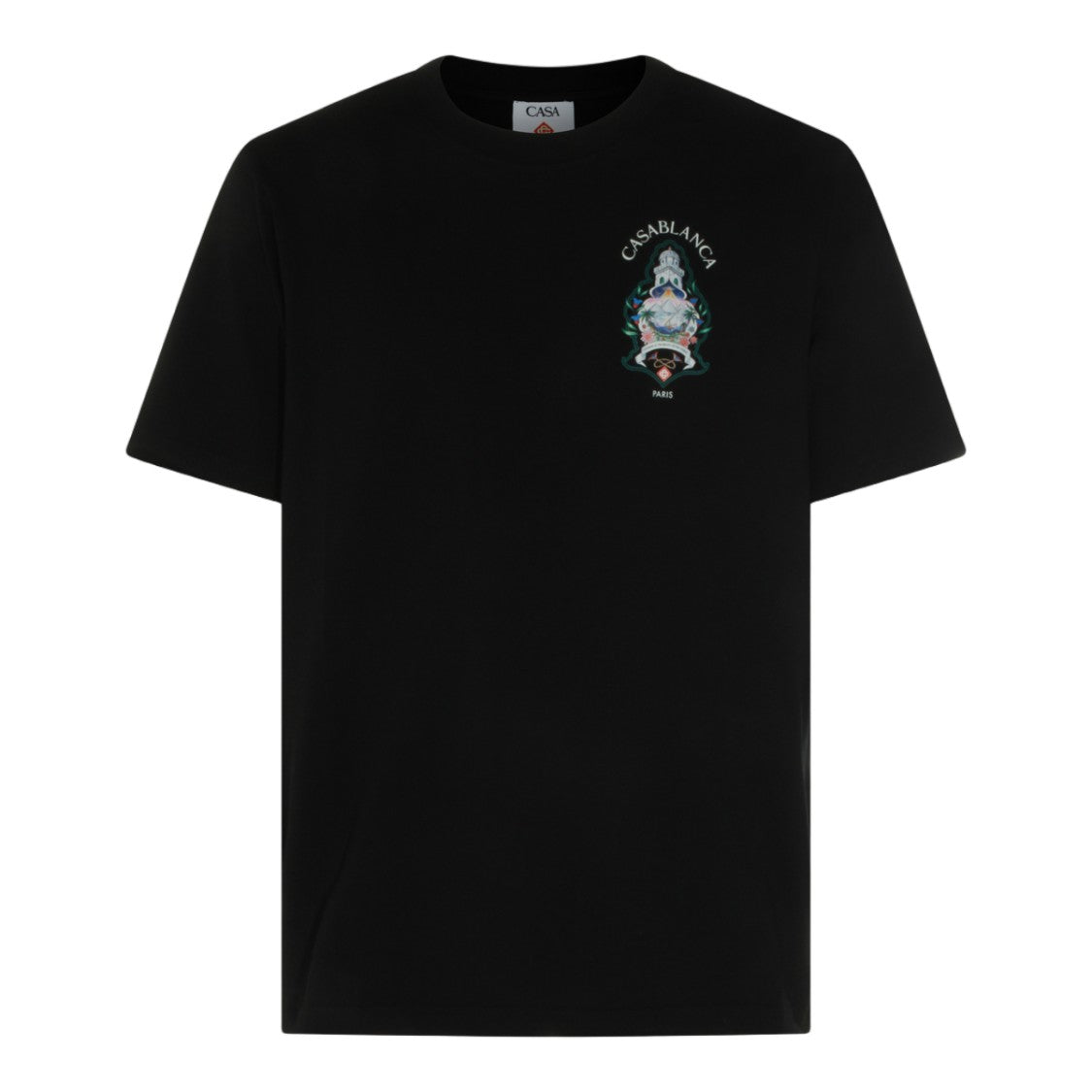 Casablanca Black Graphic Print T-Shirt With Iconic Casablanca Design