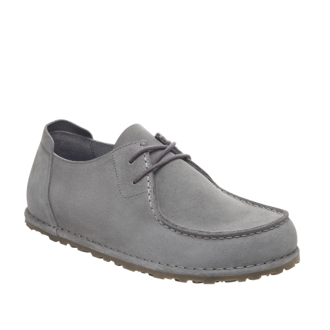 Birkenstock Utti Lace Tied Shoe In Grey Suede
