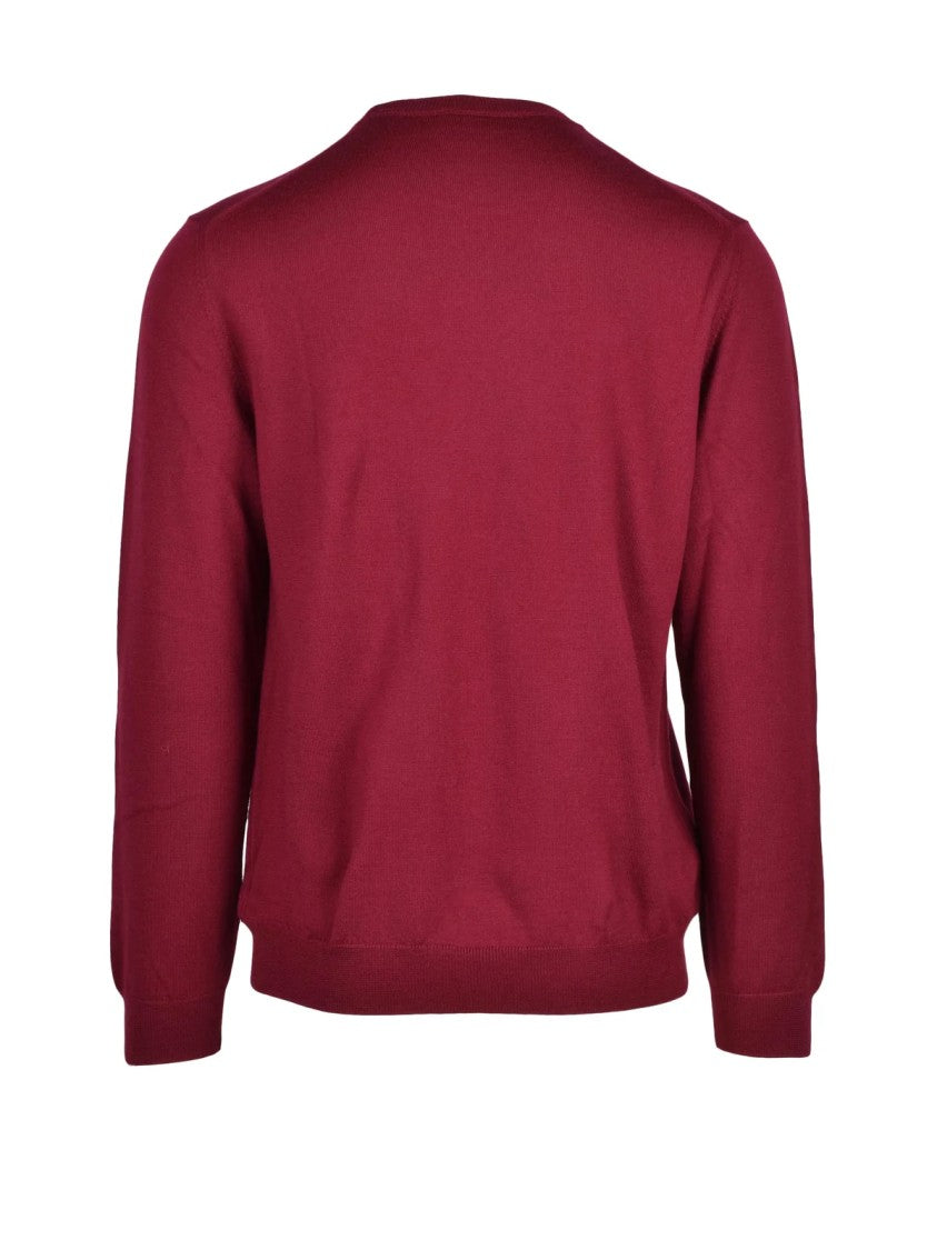 Zanone Red Virgin Wool Crewneck Sweater