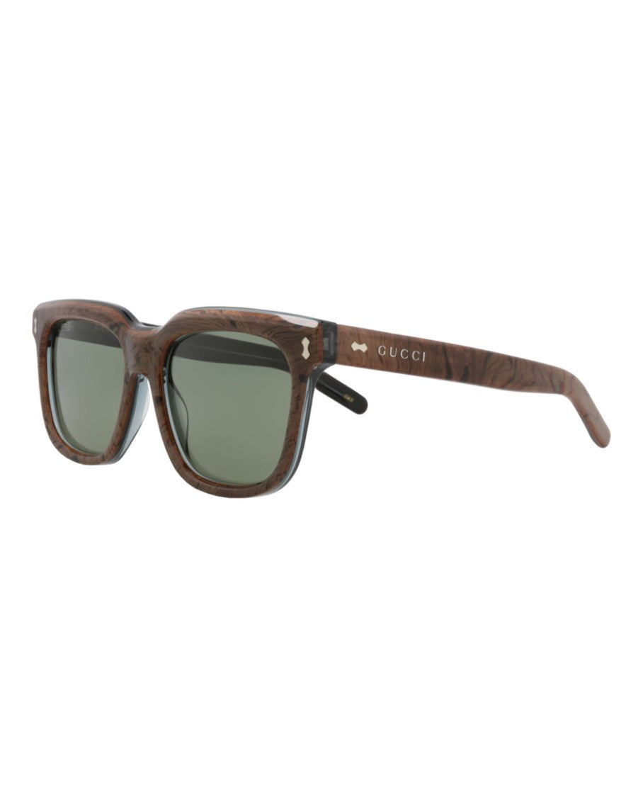 Gucci Square-Frame Recycled Acetate Sunglasses With Marbled Design