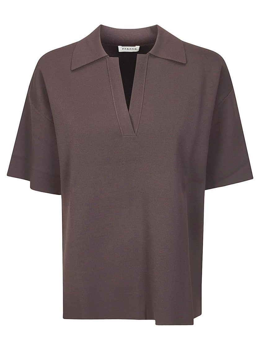P.A.R.O.S.H. Tailored Neutrals Shirt With Button-Down Front