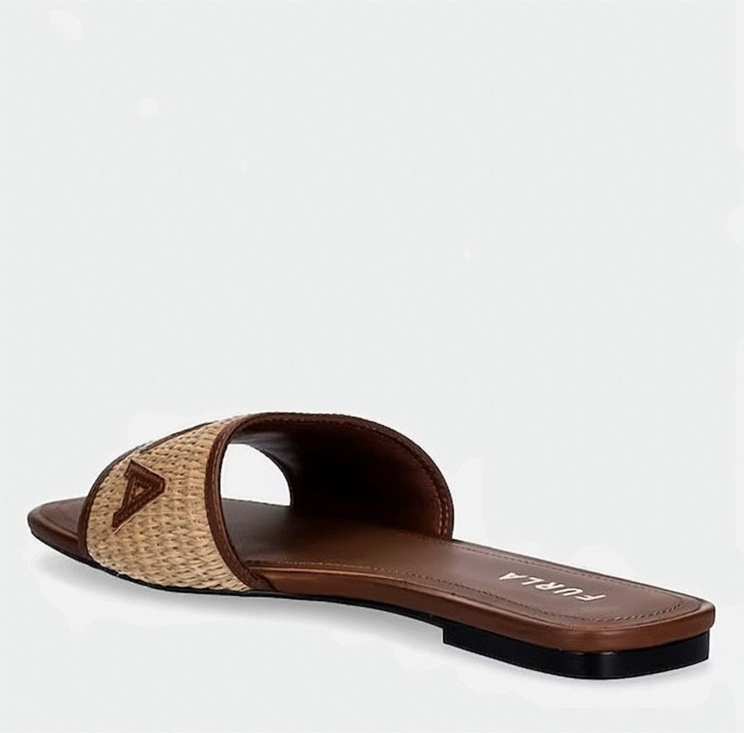 Furla Rubber Sole Natural Leather Lined Flippers