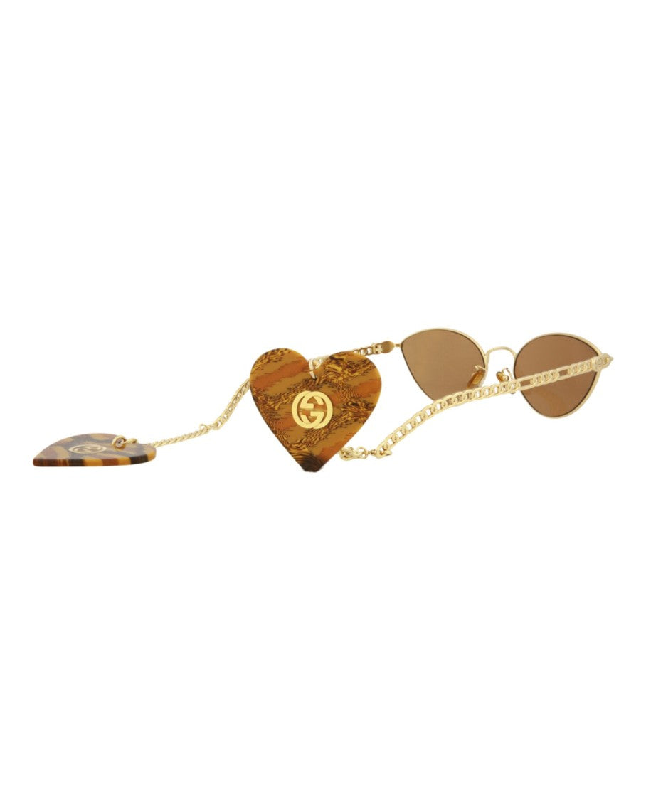 Gucci Cat Eye-Frame Metal Sunglasses
